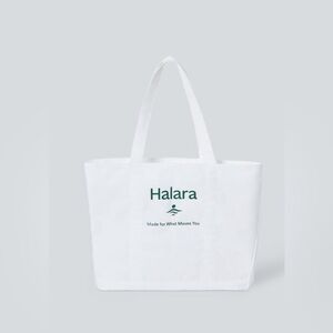 NWT Halara Letter Print Casual Canvas Tote Bag White/One Size